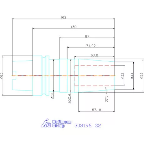 Garant Zsugorbefogó hűtőcsatorna furattal 32 mm