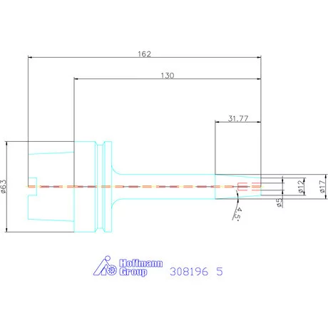 Garant Zsugorbefogó hűtőcsatorna furattal 5 mm