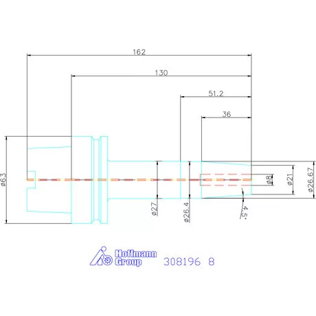 Garant Zsugorbefogó hűtőcsatorna furattal 8 mm