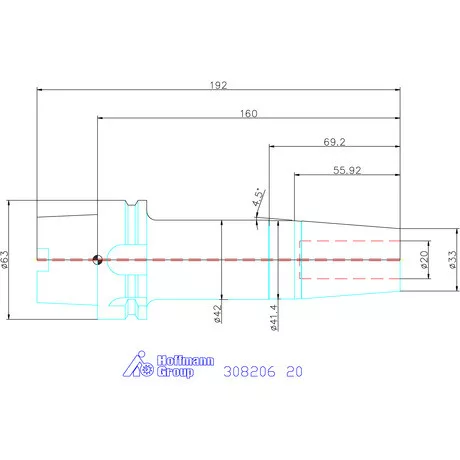 Garant Zsugorbefogó hűtőcsatorna furattal 20 mm