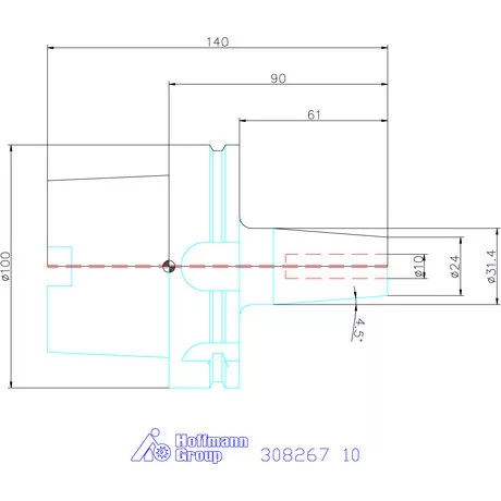 Garant Zsugorbefogó 4 hűtőcsatorna furattal, nikkelezett 10 mm
