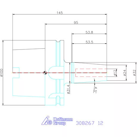 Garant Zsugorbefogó 4 hűtőcsatorna furattal, nikkelezett 12 mm