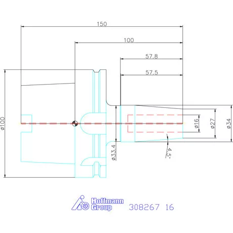 Garant Zsugorbefogó 4 hűtőcsatorna furattal, nikkelezett 16 mm