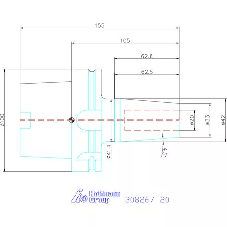 Garant Zsugorbefogó 4 hűtőcsatorna furattal, nikkelezett 20 mm