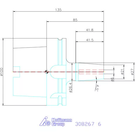 Garant Zsugorbefogó 4 hűtőcsatorna furattal, nikkelezett 6 mm