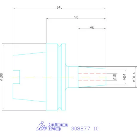 Garant Zsugorbefogó hűtőcsatorna furattal 10 mm