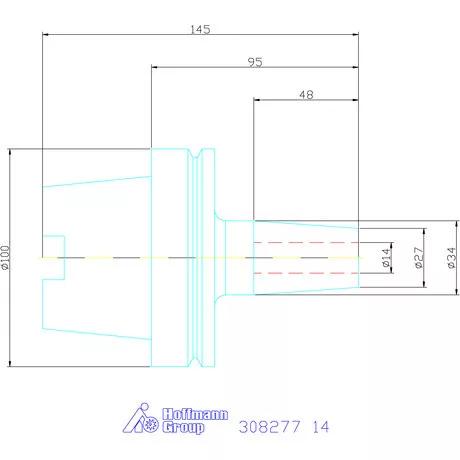 Garant Zsugorbefogó hűtőcsatorna furattal 14 mm