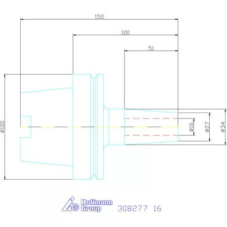 Garant Zsugorbefogó hűtőcsatorna furattal 16 mm