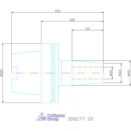 Garant Zsugorbefogó hűtőcsatorna furattal 20 mm