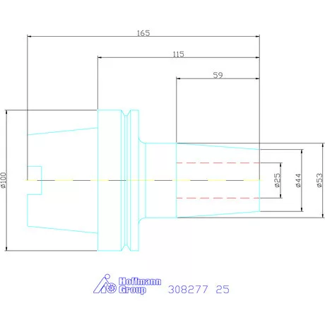 Garant Zsugorbefogó hűtőcsatorna furattal 25 mm