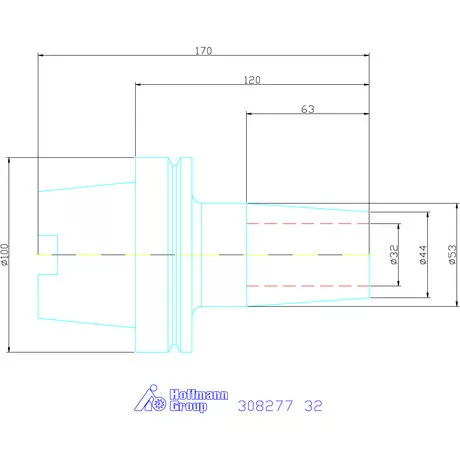 Garant Zsugorbefogó hűtőcsatorna furattal 32 mm