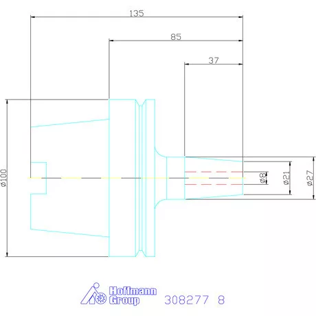 Garant Zsugorbefogó hűtőcsatorna furattal 8 mm