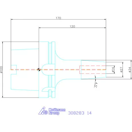 Garant Zsugorbefogó hűtőcsatorna furattal 14 mm