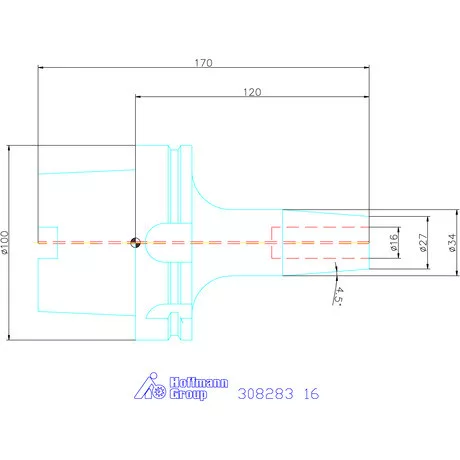 Garant Zsugorbefogó hűtőcsatorna furattal 16 mm
