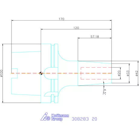 Garant Zsugorbefogó hűtőcsatorna furattal 20 mm