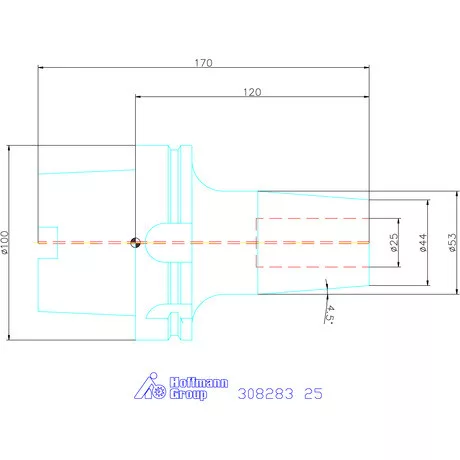 Garant Zsugorbefogó hűtőcsatorna furattal 25 mm