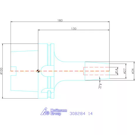 Garant Zsugorbefogó hűtőcsatorna furattal 14 mm