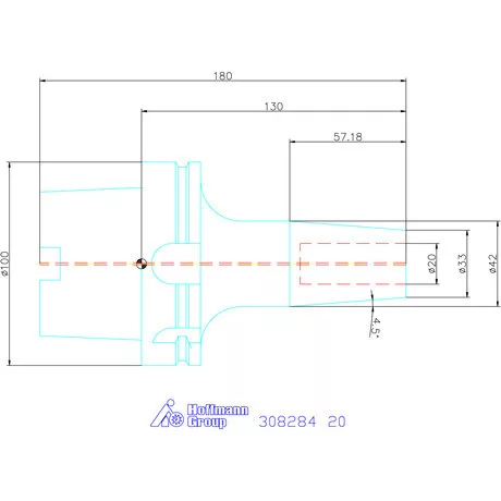 Garant Zsugorbefogó hűtőcsatorna furattal 20 mm
