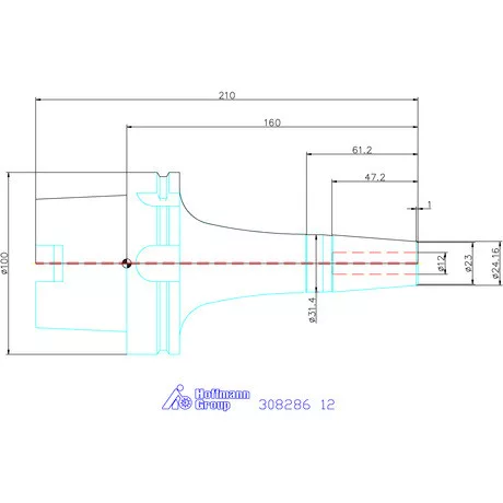 Garant Zsugorbefogó hűtőcsatorna furattal 12 mm