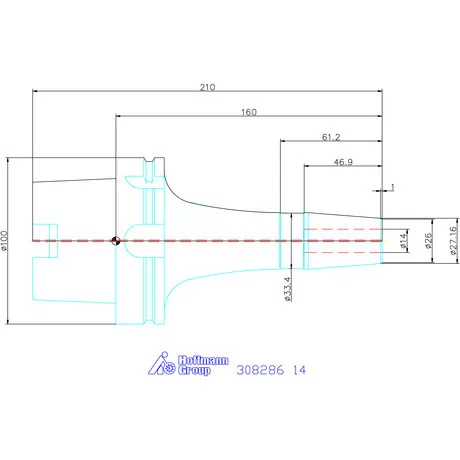 Garant Zsugorbefogó hűtőcsatorna furattal 14 mm