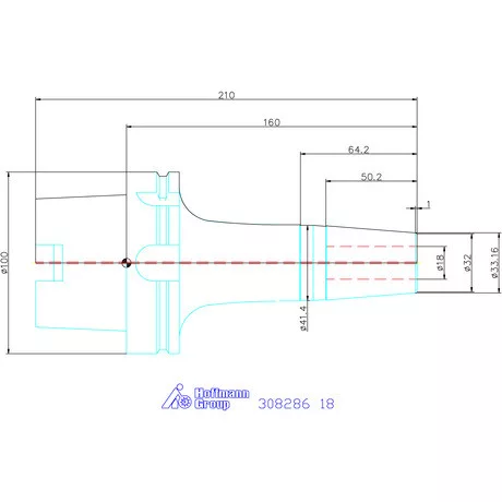 Garant Zsugorbefogó hűtőcsatorna furattal 18 mm