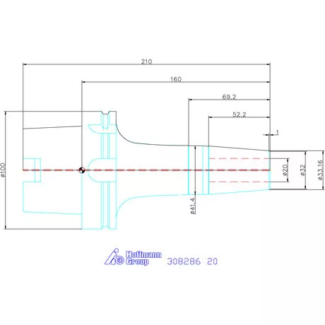 Garant Zsugorbefogó hűtőcsatorna furattal 20 mm