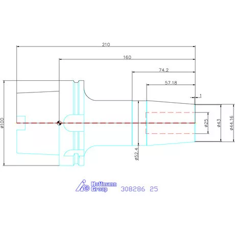 Garant Zsugorbefogó hűtőcsatorna furattal 25 mm