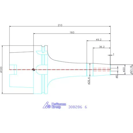 Garant Zsugorbefogó hűtőcsatorna furattal 6 mm