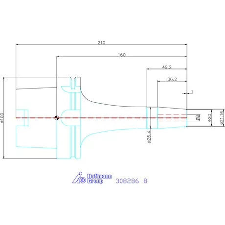 Garant Zsugorbefogó hűtőcsatorna furattal 8 mm