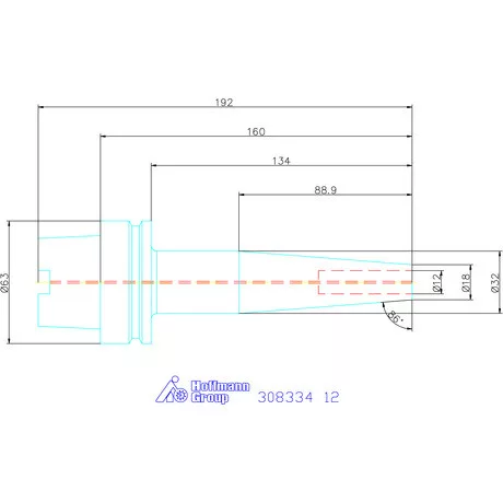 Garant Zsugorbefogó, karcsú, hosszú 4°30′ 12 mm
