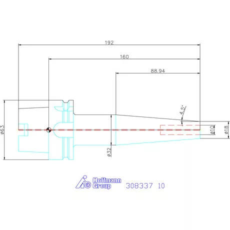 Garant Zsugorbefogó, karcsú, hosszú 4°30′, hűtőcsatorna furatokkal 10 mm