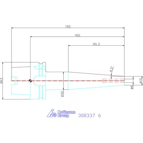 Garant Zsugorbefogó, karcsú, hosszú 4°30′, hűtőcsatorna furatokkal 6 mm
