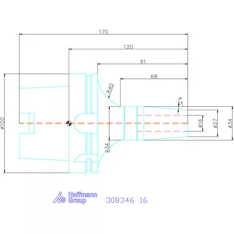 Garant Zsugorbefogó rezgéscsillapított, hűtőcsatorna furatokkal 16 mm
