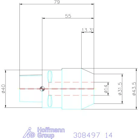 Garant Weldon befogó hűtőcsatorna furatokkal 14 mm