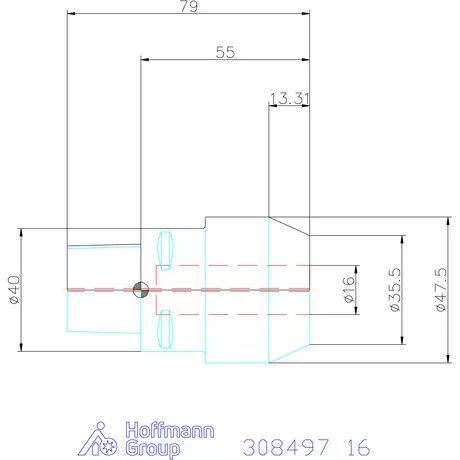 Garant Weldon befogó hűtőcsatorna furatokkal 16 mm