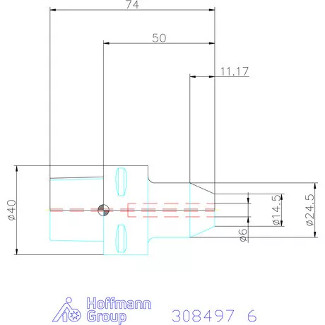 Garant Weldon befogó hűtőcsatorna furatokkal 6 mm