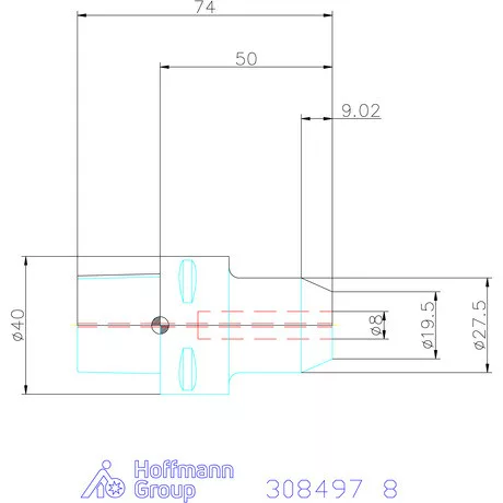 Garant Weldon befogó hűtőcsatorna furatokkal 8 mm