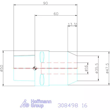 Garant Weldon befogó hűtőcsatorna furatokkal 16 mm