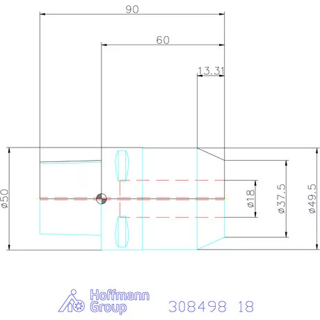 Garant Weldon befogó hűtőcsatorna furatokkal 18 mm