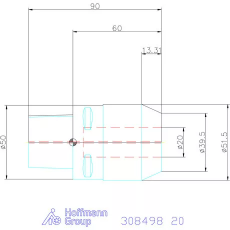 Garant Weldon befogó hűtőcsatorna furatokkal 20 mm