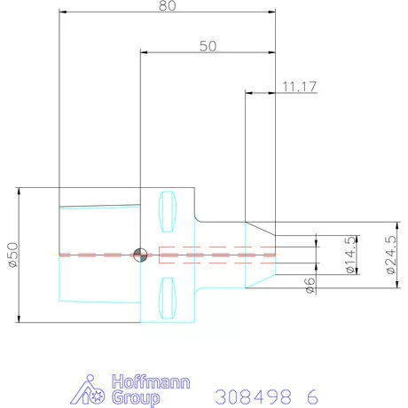 Garant Weldon befogó hűtőcsatorna furatokkal 6 mm