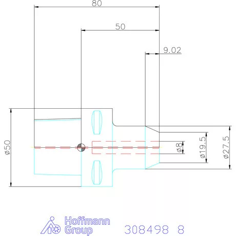 Garant Weldon befogó hűtőcsatorna furatokkal 8 mm