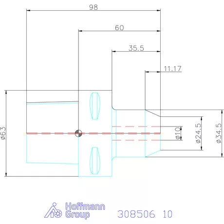 Garant Menesztőlapos befogó hűtőcsatorna furatokkal 10 mm