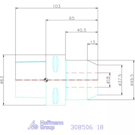 Garant Menesztőlapos befogó hűtőcsatorna furatokkal 18 mm