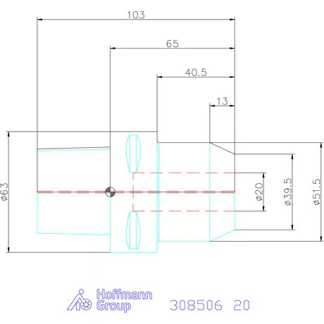 Garant Menesztőlapos befogó hűtőcsatorna furatokkal 20 mm