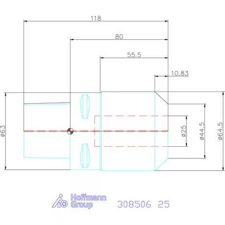 Garant Menesztőlapos befogó hűtőcsatorna furatokkal 25 mm