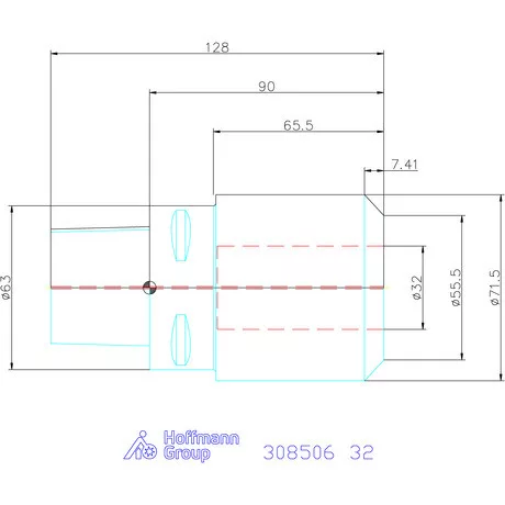 Garant Menesztőlapos befogó hűtőcsatorna furatokkal 32 mm
