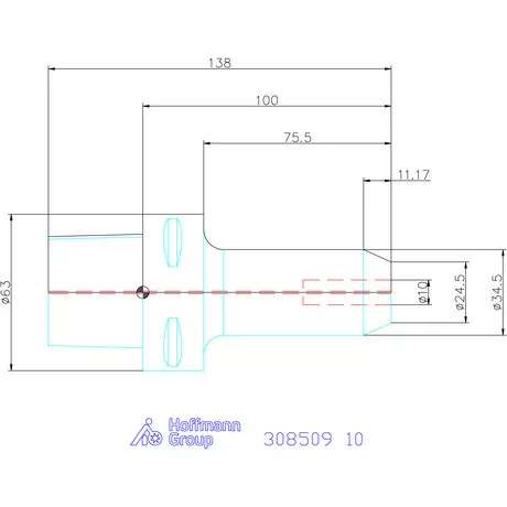 Garant Menesztőlapos befogó hűtőcsatorna furatokkal 10 mm