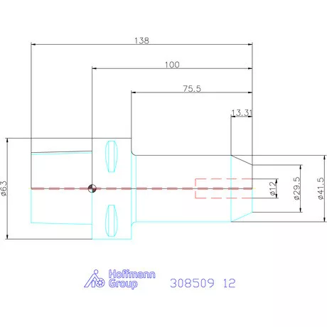 Garant Menesztőlapos befogó hűtőcsatorna furatokkal 12 mm