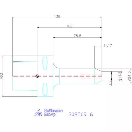 Garant Menesztőlapos befogó hűtőcsatorna furatokkal 6 mm